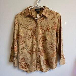 lauren ralph lauren brown paisley buttondown